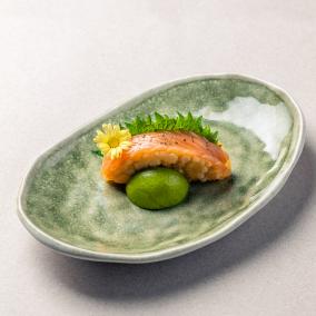 Crispy Shiso Tacos with Salmon & Kalamansi